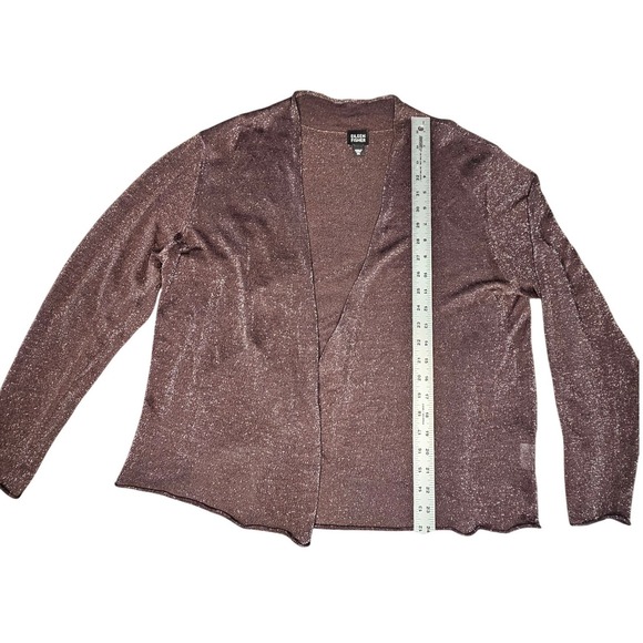 Eileen Fisher Brown Metallic Open Knit Cardigan XL Lagenlook Wedding Formal‎ - Picture 8 of 12